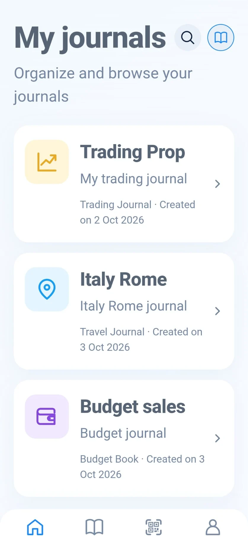 Raccolta dei diari in Journals